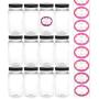 8 Ounce Tall Clear Empty Plastic Jars with Screw-on Lids & Labels - 12 Pack BPA Free Airtight Containers - Food Grade Refillable Holder - Ideal for Kitchen Storage, Candy, Crafts, Beauty & Cosmetic