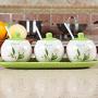 Kitchen seasoning box/Ceramic Condiment Storage Container with Pallet Salt jar Three-Piece Set