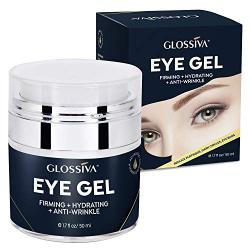 Glossiva Eye Gel, Hyaluronic acid for Wrinkles, Fine Lines, Dark Circles, Puffiness, Under Eye Bags - Hydrating, Firming, Rejuvenates Skin - Advanced Repair Formula 1.7 Fl Oz