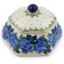 Polish Pottery 4-inch Jar with Lid made by Ceramika Artystyczna (Floral Spring Theme) + Certificate of Authenticity