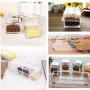 4 Pieces Kitchen Seasoning Racks Spice Pots Transparent Boxes Storage Containers Condiment Jars Set with Spoons