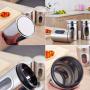 Set of 3 Storage Canister With Lid Stainless Steel Kitchen Container Storage Jar for Sugar,Biscuits,Tea,Coffee