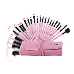 VANDER Makeup Brushes 24 Pieces Professional Makeup Brush Set Synthetic Kabuki Foundation Blending Blush Face Eyeliner Shadow Power Brushes Liquid Cream Concealer Lip Cosmetics Brushes Kit (Pink)