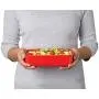 Sistema Microwave Cookware Rectangular Bowl, 42.2 Ounce/ 5.2 Cup, Red