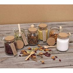 General Store Set of 6 Glass Storage Jars with Lid and Spoon Food