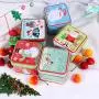 5er Set Weihnachts Blechschatzen, Süßigkeitenboxen, Quadratische Geschenkschachteln, Süßigkeitenbehälter, Münzbehälter, Keksdose für Weihnachten