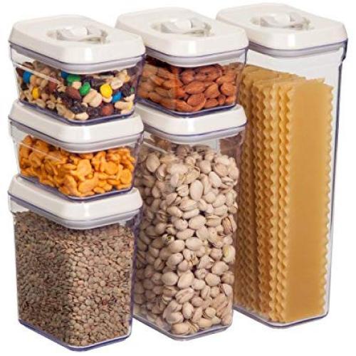 Honey-Can-Do KCH-06538 12-Piece Locking Food Storage Set, .35 Qt - 2 Qt, White