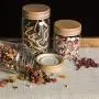 Borsichtglas Glas Lagergläser Flaschen Sets mit Holzdeckel für Gewürze Tee Kaffee Süßigkeiten Großpackung luftdichter Behälter Mason, 950lbs (ca. 425kg)