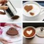 JUSTDOLIFE Stainless Steel Powder Shakers All Purpose Shakers Spice Shaker Bottles with 16Pcs Coffee Stencils 2Pcs