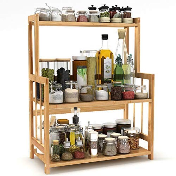 bamboo spice rack organizer for countertop