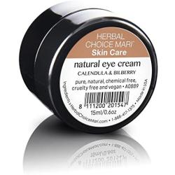 Natural Eye Cream by Herbal Choice Mari (0.5 Fl Oz Glass Jar) - Made with Organic Ingredients - No Toxic Synthetic Chemicals