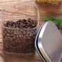 Glass Food Storage Containers With Locking Lids - Square Glass Jars With Stainless Steel Lid For Spices Bulk Products Tea Coffee Container Set Sealed Cans Storage Box Canister