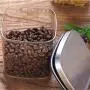 Glass Food Storage Containers With Locking Lids - Square Glass Jars With Stainless Steel Lid For Spices Bulk Products Tea Coffee Container Set Sealed Cans Storage Box Canister
