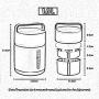 Food flask Hot Insulated Stainless Steel Food Jar Leak Proof Food Storage Bento Box with Handles for Picnic Outdoors