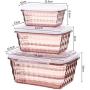 Kitchen Food Storage Jar Airtight Food Storage Plastic Food Container With Lid 3-Piece Set Food Storage Jar Kitchen For Freezer Dishwasher (Color : Pink)
