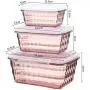 Bocal de Rangement Alimentaire pour Cuisine, Airtight, 3 Pièces, avec Couvercle - Idéal pour le Congélateur et le Lave-Vaisselle (Couleur : Rose) Bocal de Rangement Alimentaire pour Cuisine, Airtight, 3 Pièces, avec Couvercle - Idéal pour le Congélateur et le Lave-Vaisselle (Couleur : Rose)