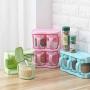 Seasoning Box Storage Containers Condiment Plastic Spice Jars Dispenser For Salt Sugar Cruet Spoon Kitchen Storage Container,Light Grey