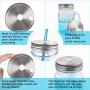 uxcell 6pcs Stainless Steel Wide Mouth Mason Jars Lids with Straw Hole Canning Lids for Drinking & Food Storage