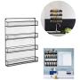 C-Easy 4 Tier Wall Mounted Spice Shelf Metal Spice Rack Organizer for Pantry Cabinet Door Spice Shelf Storage Cabinet, Kitchen Seasoning Rack, Spice Jars Bottle Holder, Black