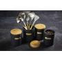 masterclass Master Class Stoneware and Brass Effect Coffee Canister with Airtight Bamboo Lid, 1 L (1.75 pt) ? Black, 11.1 x 11.1 x 14.5 cm