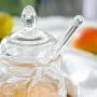 Acryl Klar Honig Glas Auslaufsicherheitsbehälter für Gewürze, Saft, Marmelade, Honig mit Strohhalme und Deckel – von HUDITOOLS – 1 Stück