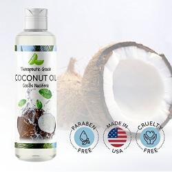 Fractionated Coconut Oil for Hair Care - Pure Coconut Oil Liquid Hair Treatment with Anti Aging Body Oil for Dry Skin Care - Coconut Oil for Skin Massage Oil and Carrier Oil for Essential Oils - 8 oz