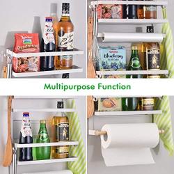 Refrigerator Organizer Rack Magnetic Kitchen Magnetic Holder With Hook Strong Power magnet For Paper Towel Holder Rustproof Spice Jars Rack Refrigerator Shelf Storage Hanger Oganizer Tool 19 X13X5.3IN