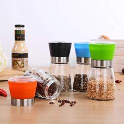 Salt Pepper Mill Grinder Glass Shaker Spice Container Condiment Jar Holder Grinding Bottle Kitchen Tools,Red