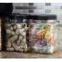 4 BPA Free Jars with Lids PACK of Clear Empty Plastic Storage Holders- Square Food Grade Air Tight Container with Easy Grip Handles - Jar Multi Purpose