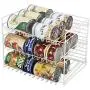 Smart Design Premium 3-Fächiger Doseorganizer mit verstellbaren Regalen - Stahl Metallrahmen - Für Konserven, Gläser, Kochzutaten – Küche (14,5 x 10,25 Zoll) [Weiß]