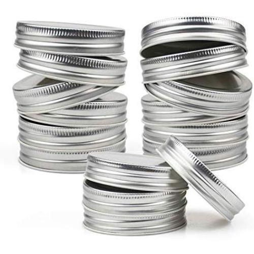 Tebery 50er Pack Silber Mason Jar Lids, Regular Mouth – Dichtungslünder, Undicht und Sicher