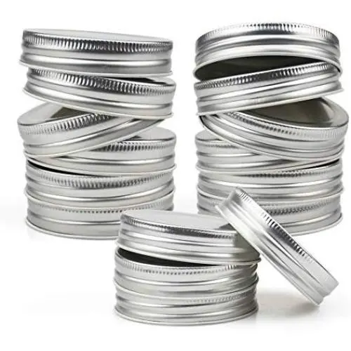 Tebery 50 Pack Silver Mason Jar Lids Regular Mouth Canning Jar Lids Leak Proof and Secure