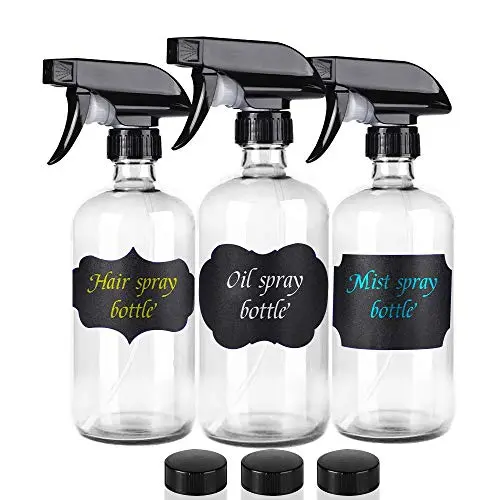 Glass Spray Bottle-Empty Spray Bottle Refillable 16oz Container is Great for Essential Oils,Homemade Cleaners,Aromatherapy, Misting Plants with Water, and Vinegar Mixtures for Cleaning (3 Pack) Glass Spray Bottle-Empty Spray Bottle Refillable 16oz Container is Great for Essential Oils,Homemade Cleaners,Aromatherapy, Misting Plants with Water, and Vinegar Mixtures for Cleaning (3 Pack)