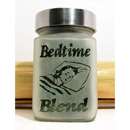 Persönliche Kräuterdose mit Bedtime Blend Design – Luftdicht, Geruchsresistent, Lebensmittelechte Kräutereinlagerung und Cannabis-Accessoires – 30,5 cm hoch x 20 cm breit