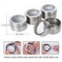 Magnetic Spice Tins Set with Clear Top Lid, 12 PCS Stainless Steel Multi-Purpose Round Storage Containers Jars with Sift and Pour, Magnetically Stick on Refrigerator and Grill