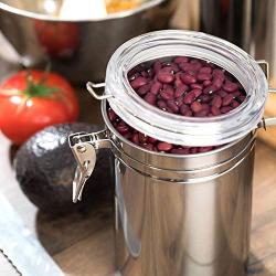 Airtight Canisters for the Kitchen Stainless Steel - Beautiful for Kitchen Counter, Medium 64 fl oz, Food Storage Container, Tea Coffee Sugar Flour Canisters by SilverOnyx - Medium 64oz - 1 Piece