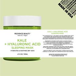 Kale and Hyaluronic Acid Gel Face Mask - Hydrating Face and Neck Moisturizer for Anti Aging, Wrinkle, Acne, Firming and Dry Skin - Organic Facial Mask for Women, Men and all Skin Types - 4 Fl Oz