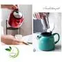 Keramik Teekanne/Kaffeekocher 800 ml, großer Fassungsvermögen, Edelstahl-Filter, Wasserbehälter, für chinesische Teekultur, Jasmintee, Schwarztee, Milch, Wohnzimmer, Teeliebhaber