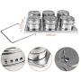 Woodys Harmony 6Pcs Magnetic Spice Tins Stainless Steel Storage Container Jars + Trestle Rack