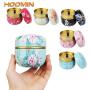 XINRUI Tea Caddies HOOMIN Tea Box Tea Jar Storage Holder Tea Caddies Matcha Container Mini Coffee Powder Organizer Cans Multifunction Round Metal, Color:Moshan blossom XINRUI