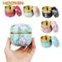 HUANGMENG Teehkisten Hoomin Tee-Box Tee-Glas Tee-Aufbewahrungshalter Mini Matcha-Behälter Kaffee-Pulver-Organizer Runde Metallbehälter, Farbe: Regenbogenwolken