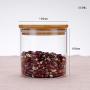 Bocal de Conservation Alimentaire Transparent pour Cuisine, Lot de 2, Bouchon en Bambou et Bois (550ml, Lot de 2)