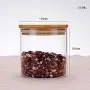 Dichtungsglasbehälter für Lebensmittel, Packung mit 2, durchsichtige Borosilikatglasbehälter mit Bambus-Holzdichtung, ideal für Tee, Packung mit 2 (550ml, Packung mit 2)