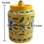 Handgemachte Keramik-Behälter Set, 500 ml + 250 ml, blaue Keramik-Achar-Gläser, dekorative Keramik-Schutzgläser für Küche, ideal zur Aufbewahrung von Nüssen/Snacks/Gewürzen/Essiggurken/Desserts