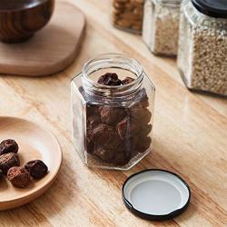 UPKOCH 4 Pcs Glass Storage Jar Set Portable Glass Food Candy Jars with Lid for Food Nuts Coffee Beans Tea Leave Other