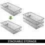 mDesign Plastic Stackable Kitchen Pantry Cabinet, Refrigerator or Freezer Food Storage Bin with Handles - Organizer for Fruit, Yogurt, Snacks, Pasta - BPA Free, 16" Long, 4 Pack - Smoke Gray mDesign Plastic Stackable Kitchen Pantry Cabinet, Refrigerator or Freezer Food Storage Bin with Handles - Organizer for Fruit, Yogurt, Snacks, Pasta - BPA Free, 16" Long, 4 Pack - Smoke Gray