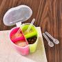 Plastic Seasoning Storage Jars Kitchen Organizer Accessories Detachable Pepper Spice Boxes With Spoon,Apple Style