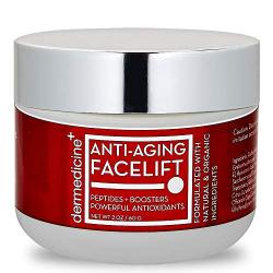 Natural Anti-Aging Facelift Cream for Face | Ultimate Moisturizer w/Retinol, Peptides, Stem Cells, Hyaluronic Acid, Vitamin E, Grape Seed | Helps Smooth Fine Lines, Wrinkles & Brightens | 2 OZ / 60 G