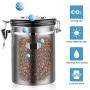 Stainless Steel Airtight Sealed Canister With Spoon Coffee Flour Sugar Container Holder Can Storage Bottles Jars For Coffee Bean,12.8X12.8X15Cm A