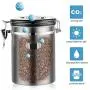 Stainless Steel Airtight Sealed Canister With Spoon Coffee Flour Sugar Container Holder Can Storage Bottles Jars For Coffee Bean,12.8X12.8X15Cm A Stainless Steel Airtight Sealed Canister With Spoon Coffee Flour Sugar Container Holder Can Storage Bottles Jars For Coffee Bean,12.8X12.8X15Cm A